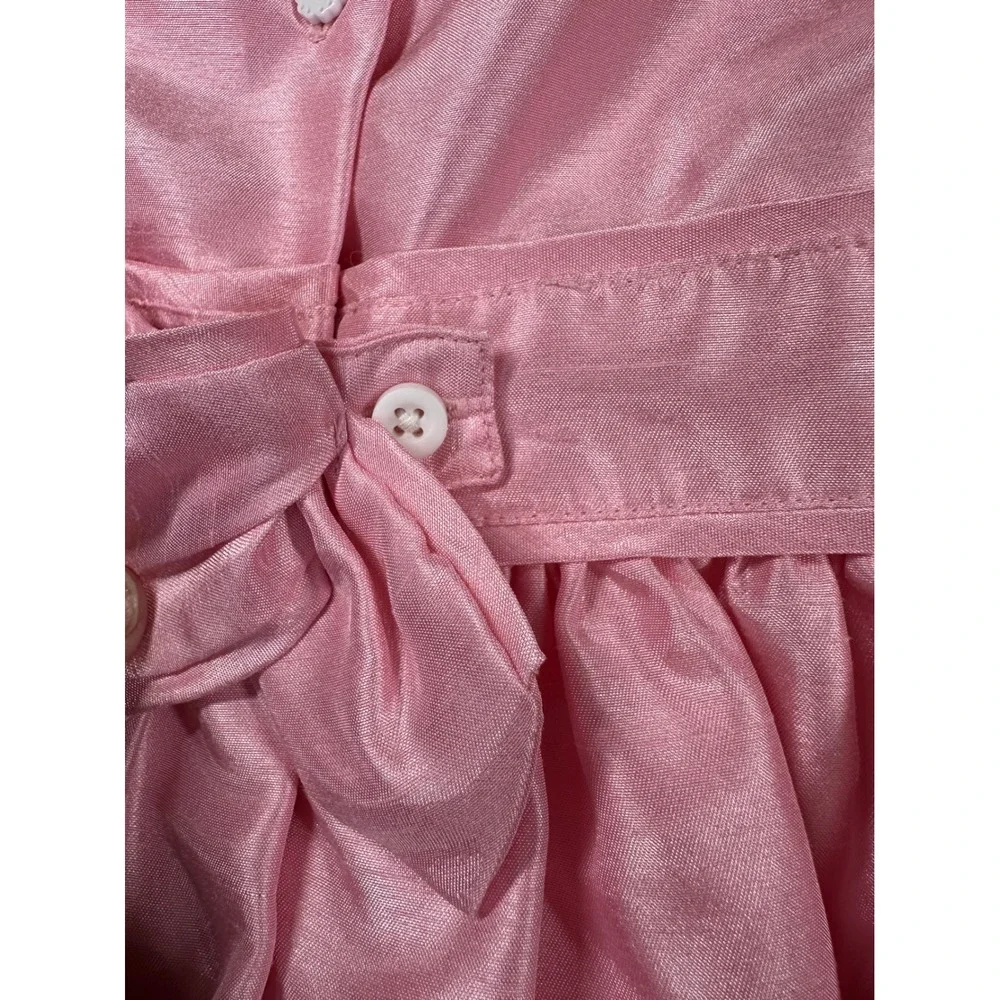 Gymboree Spring Jubilee Party Dress Girls 8 Pink White Ribbon Bow Formal Shimmer